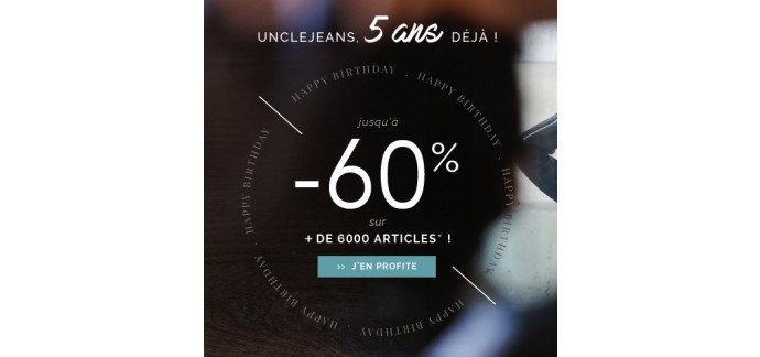 Uncle Jeans: Offre anniversaire : jusqu'à -60% sur une sélection d'articles