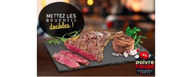 Groupon: Pour 1€, une grillade de bœuf offerte pour une achetée chez Poivre Rouge