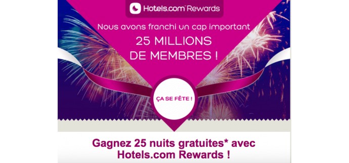 Hotels.com: Tentez de remporter 25 nuits d'hôtels