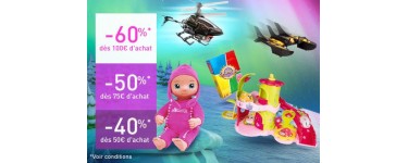 Auchan: -40% dès 50€ d'achat, -50% dès 75€ ou -60% dès 100€ sur près de 400 jouets