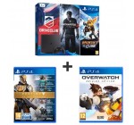 Auchan: Pack PS4 Slim 1To + 5 jeux (dont Uncharted 4, Destiny et Overwatch) à 369,99€