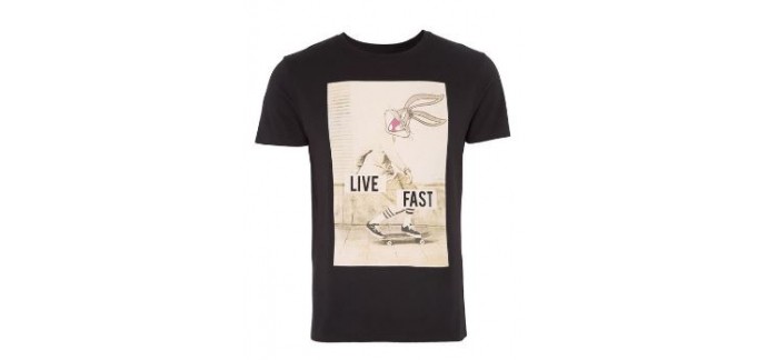 Undiz: Tshirt noir Fastiz Bugs Bunny "Live Fast" à 7,48€