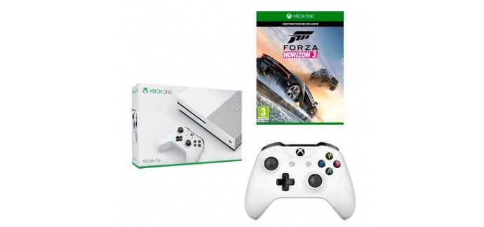 Amazon: Pack Xbox One S 500 Go + Forza Horizon 3 + 2e Manette Xbox Sans Fil à 299,99€