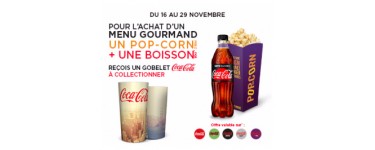 Gaumont Pathé: 1 Gobelet Coca-Cola offert pour l'achat d'un menu gourmand