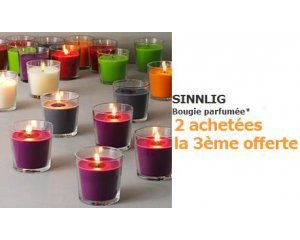 IKEA: 2 bougies parfumées SINNLIG achetées = la 3ème offerte