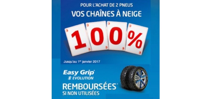 Euromaster: 2 achetés pneus = des chaines à neige Easy Grip 100% remboursées