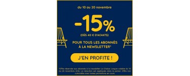 La Chaise Longue: -15% sur votre commande dès 40€ & la livraison offerte dès 59€