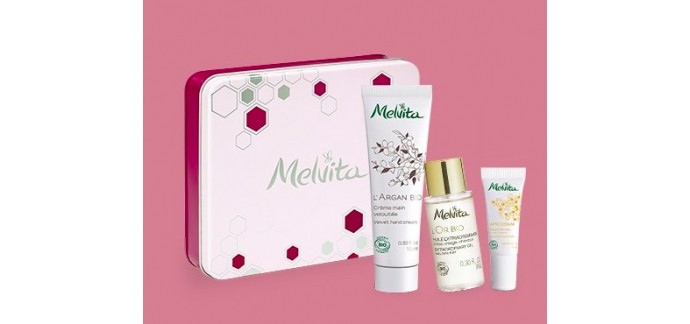 Melvita: Une boîte métal contenant 3 soins nourrissants format voyage dès 35€