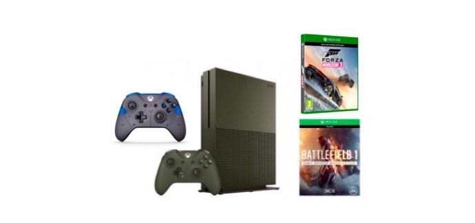 Micromania: Xbox One S 1To Ed. Spéciale Battlefield 1 + Forza Horizon 3 + 2e manette à 350€