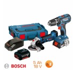 Brico Privé: Pack Bosch Pro 18V : perceuse à percussion et meuleuse + 2 batteries à 389,99€