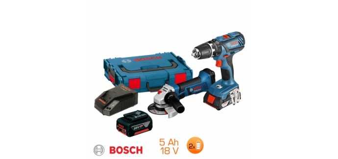 Brico Privé: Pack Bosch Pro 18V : perceuse à percussion et meuleuse + 2 batteries à 389,99€