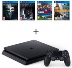 Cdiscount: PS4 Slim 500 Go + 4 Jeux : Dishonored 1 & 2 + Destiny + PES17 à 299,99€