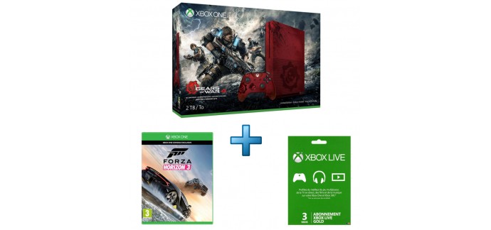 TopAchat: Le pack Xbox One S 2To Gears Of War 4 + Forza Horizon 3 + Live Gold 3 mois