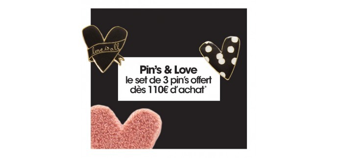 Princesse tam.tam: Pin's & Love: le set de 3 pin’s offert dès 110€ d’achat