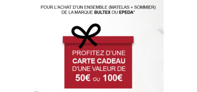 La Compagnie du Lit: Une carte cadeaux de 50€ ou 100€ pour l'achat d'un matelas + sommier