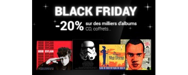Fnac: Black Friday : -20% sur des milliers de CDs de musique ou coffrets