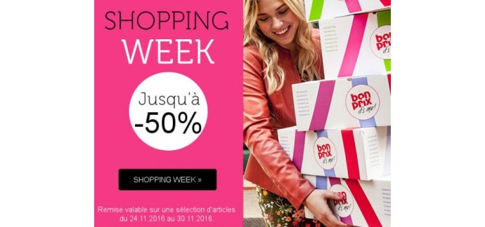 Bonprix: Shopping Week : jusqu'à -50% sur une sélection d'articles