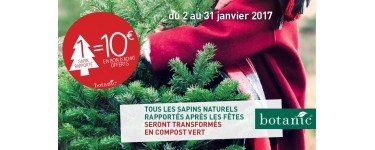 Botanic: Rapportez votre sapin naturel après les fêtes = 10€ offerts en bon d'achat