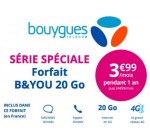 Bouygues Telecom: Forfait mobile appels, SMS, MMS illimités + 20Go d'Internet à 3,99€ / mois