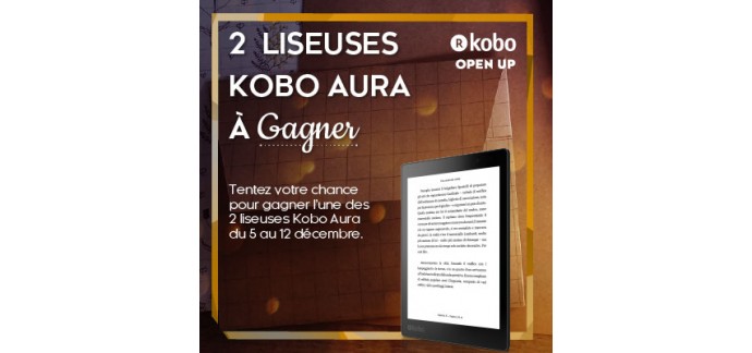 IDBOOX: 2 liseuses Kobo Aura 2ème édition à gagner