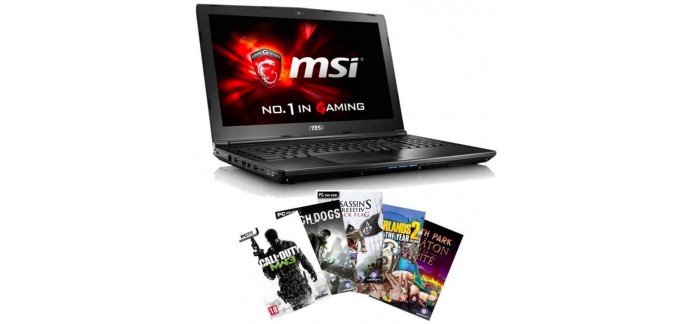 Cdiscount: PC Gamer MSI GL62 6QF-1606XFR + 5 jeux à 599€