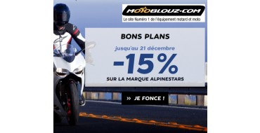 Motoblouz: 15% de réduction sur toute la marque italienne Alpinestars