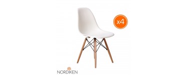Brico Privé: Les 4 chaises blanches Nordiken au style scandinave à 145,95€ à la place de 430€