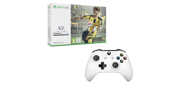 Amazon: Console Xbox One S 500 Go + 2e manette + Fifa 17 à 274,99€