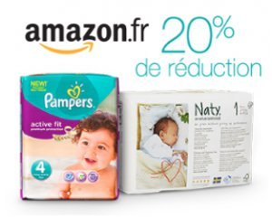 Amazon: 20% de réduction sur les couches