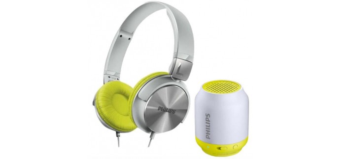 Cdiscount: 1 Casque Audio Philips SHL3160YL acheté = 1 enceinte bluetooth BT50B offerte