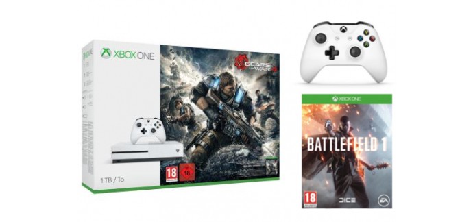 Fnac: Une Xbox One S 1to Gears of War 4 achetée = Battlefield 1 + 2ème manette offerts