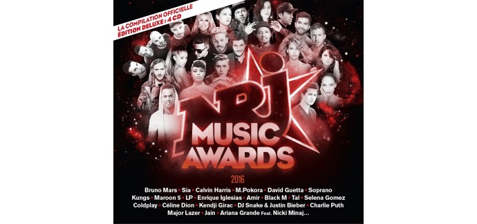 NRJ: 60 compilations CD "NRJ Music Awards 2016" à gagner 