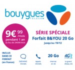 Bouygues Telecom: Forfait mobile B&YOU tout illimité + 20Go à 9,99€/mois pendant 1 an
