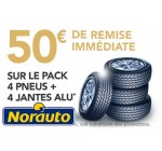 Norauto: 50€ de remise immédiate sur l'achat d'un pack 4 pneus + 4 jantes alu