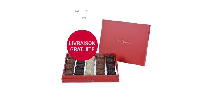 Aquarelle: Une boite de chocolats Tendres Rochers 210g à 22€ avec la livraison gratuite