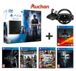Auchan: Pack Playstation 4 1To + 6 jeux (Uncharted 4, Project Cars...) + volant T80RW