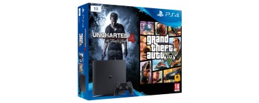 Rue du Commerce: Nouvelle PS4 Slim 1To + 2 jeux (Uncharted 4 et GTA V) pour 319€