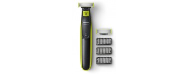 Amazon: Rasoir Philips OneBlade avec lame de rechange + 3 sabots barbe à 31,59€