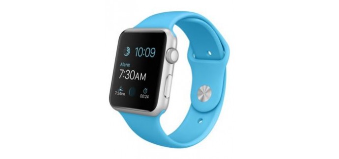Darty: Montre connectée Apple Watch 42mm cadran aluminium et bracelet sport bleu à 299€
