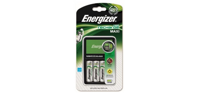 Amazon: Chargeur de piles Energizer pour AA et AAA + 4 piles AA à 9,99€