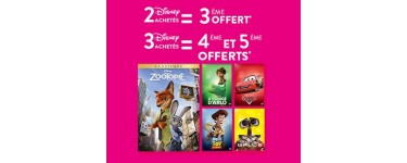 Cultura: 2 films Disney achetés = le 3e offert (ou 3 achetés = le 4e et 5e offerts)