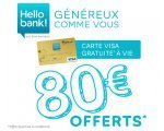 Hello bank!: 80€ offerts pour l'ouverture d'un compte bancaire
