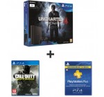 Auchan: PS4 Slim 1To + Uncharted 4 + CoD Infinite Warfare + 1 an PS Plus à 349,99€