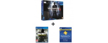 Auchan: PS4 Slim 1To + Uncharted 4 + CoD Infinite Warfare + 1 an PS Plus à 349,99€