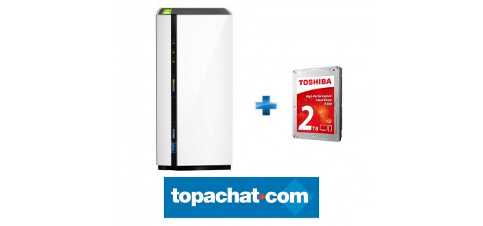 TopAchat: Le NAS QNAP TS-228 2 baies + 1 disque dur Toshiba P300 2To à 164,49€