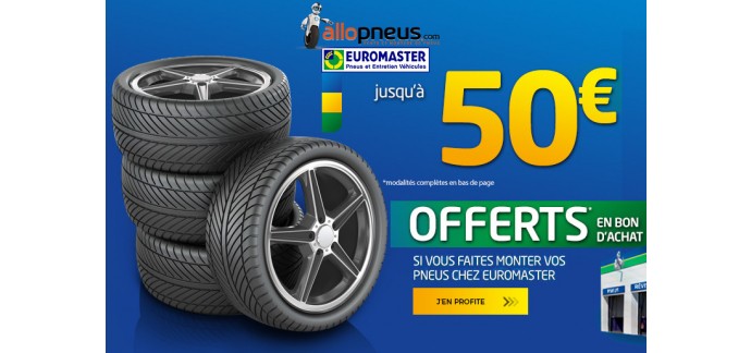 Allopneus: Achetez vos pneus & recevez jusqu'à 50€ en bons d'achat chez Euromaster