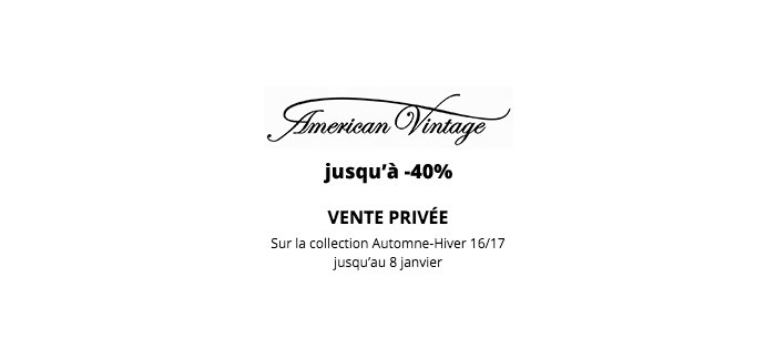 MSR MonShowroom: Jusqu'à 40% de réduction sur la collection Automne-Hiver 16/17 American Vintage