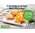 Léon de Bruxelles: 20% de réduction sur l'addition pour les porteurs de la carte Ticket Restaurant