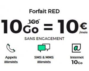 SFR: Forfait mobile Appels, SMS & MMS illimités + 10Go d'Internet à 10€ par mois