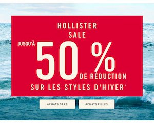 Hollister: Jusqu'à -50% sur une sélection d'articles + livraison gratuite dès 50€ d'achats